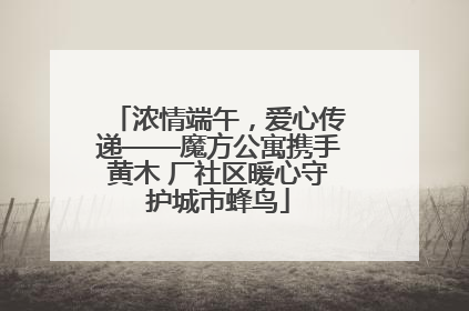浓情端午，爱心传递——魔方公寓携手黄木 厂社区暖心守护城市蜂鸟