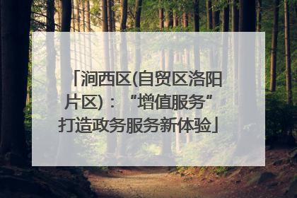 涧西区(自贸区洛阳片区)：“增值服务”打造政务服务新体验