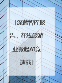 深蓝智库报告：在线旅游业掀起AI竞速战
