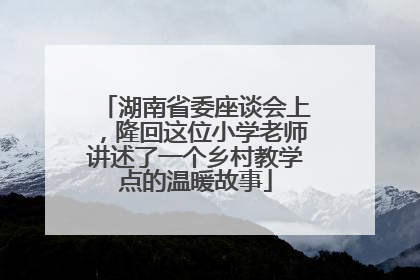 湖南省委座谈会上，隆回这位小学老师讲述了一个乡村教学点的温暖故事