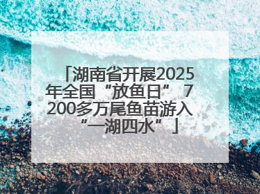 湖南省开展2025年全国“放鱼日” 7200多万尾鱼苗游入“一湖四水”