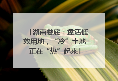 湖南娄底：盘活低效用地，“冷”土地正在“热”起来