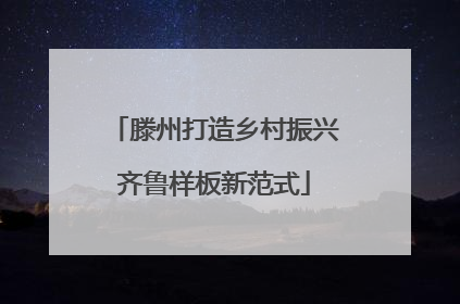 滕州打造乡村振兴齐鲁样板新范式