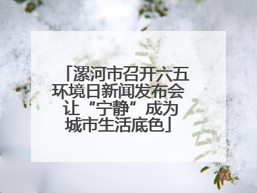 漯河市召开六五环境日新闻发布会 让“宁静”成为城市生活底色