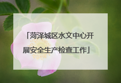 菏泽城区水文中心开展安全生产检查工作