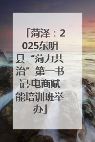 菏泽：2025东明县“菏力共治”第一书记·电商赋能培训班举办