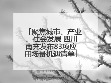 聚焦城市、产业、社会发展 四川南充发布83项应用场景机遇清单