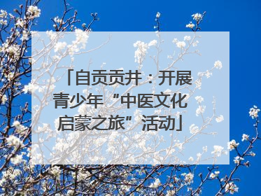 自贡贡井：开展青少年“中医文化启蒙之旅”活动