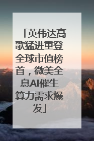 英伟达高歌猛进重登全球市值榜首，微美全息AI催生算力需求爆发