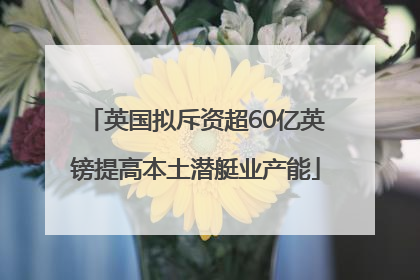 英国拟斥资超60亿英镑提高本土潜艇业产能