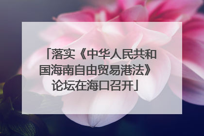 落实《中华人民共和国海南自由贸易港法》论坛在海口召开