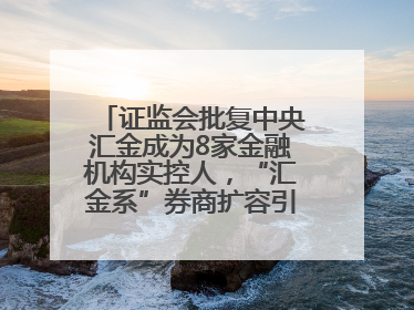证监会批复中央汇金成为8家金融机构实控人，“汇金系”券商扩容引合并遐想