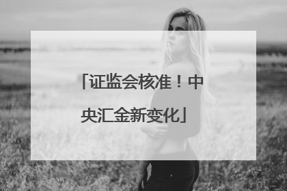 证监会核准！中央汇金新变化