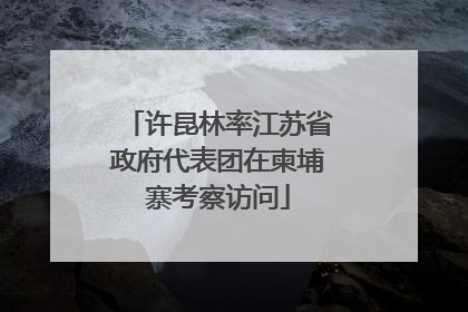 许昆林率江苏省政府代表团在柬埔寨考察访问