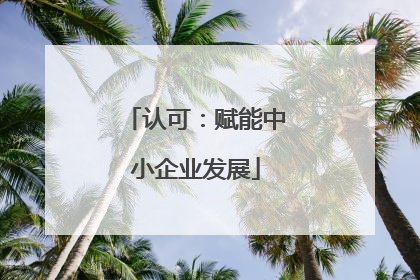 认可：赋能中小企业发展