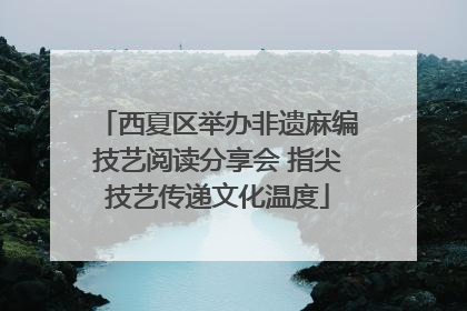 西夏区举办非遗麻编技艺阅读分享会 指尖技艺传递文化温度