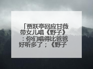 贾跃亭回应甘薇带女儿唱《野子》：你们唱得比爸爸好听多了；《野子》曾是贾跃亭“代表作”