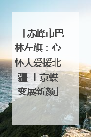 赤峰市巴林左旗：心怀大爱援北疆 上京蝶变展新颜
