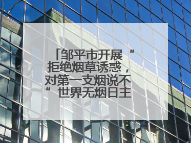 邹平市开展“拒绝烟草诱惑，对第一支烟说不”世界无烟日主题宣传活动