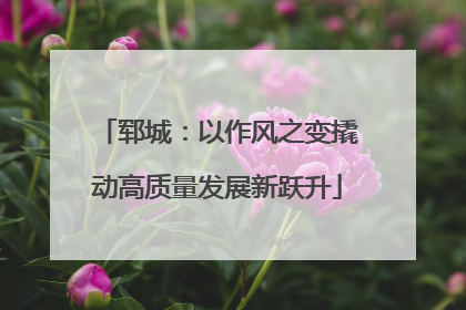 郓城：以作风之变撬动高质量发展新跃升