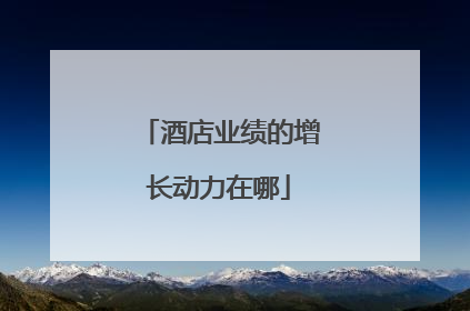 酒店业绩的增长动力在哪
