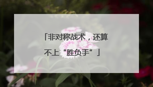 非对称战术，还算不上“胜负手”