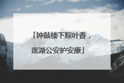 钟鼓楼下粽叶香，莲湖公安护安康