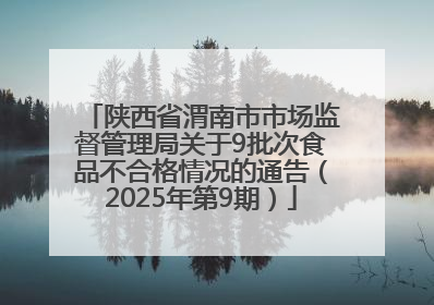 陕西省渭南市市场监督管理局关于9批次食品不合格情况的通告（2025年第9期）
