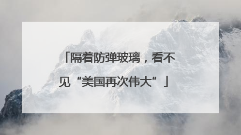 隔着防弹玻璃，看不见“美国再次伟大”