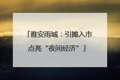 雅安雨城：引摊入市 点亮“夜间经济”