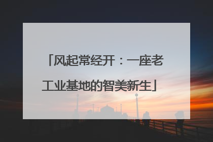 风起常经开：一座老工业基地的智美新生