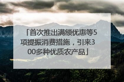 首次推出满额优惠等5项提振消费措施，引来300多种优质农产品