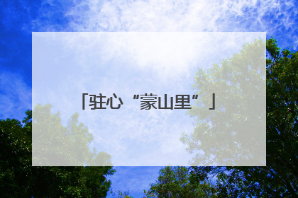 驻心“蒙山里”