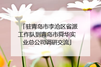 驻青岛市李沧区省派工作队到青岛市舜华实业总公司调研交流