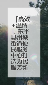 高效+温情，东平县州城街道便民服务中心打造为民服务新标杆