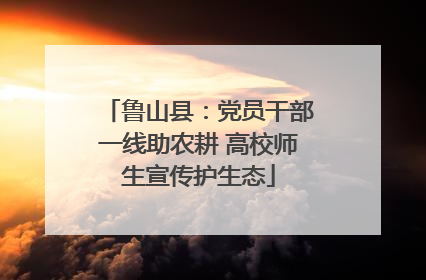 鲁山县：党员干部一线助农耕 高校师生宣传护生态