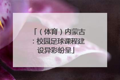（体育）内蒙古：校园足球课程建设异彩纷呈