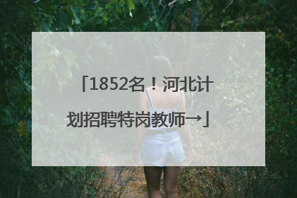 1852名！河北计划招聘特岗教师→