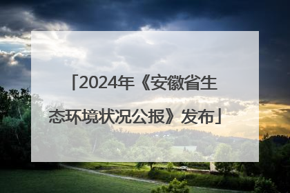 2024年《安徽省生态环境状况公报》发布